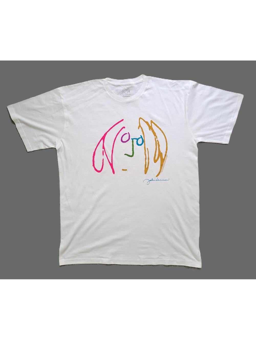 John Lennon Men’s XL White Graphic T-Shirt Beatles Yoko Ono Licensed NEW